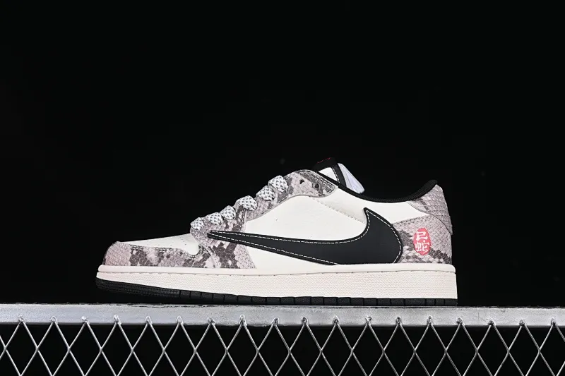 All categories Air Jordan Jordan series basketball shoes Air Jordan 1 Low High-end customized low-top sneakers Travis Scott x Fragment Design x Air Jordan 1 Low OG SP AJ1 Joe 1 Year of the Snake Limited Gray and white snake scales Low-top cultural and casual sneakers XX3318-518